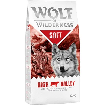 Krmivo pro psa 2x12 kg Wolf of Wilderness Adult "Soft - High Valley" - hovězí