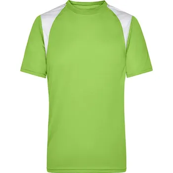 Pánská móda James&amp;Nicholson Pánské funkční triko JN397 Lime Green-White M
