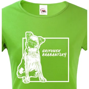 Dámské tričko Dámské tričko Brabantský grifon 2, Barva Zelená, Velikost S, Canvas Dámské tričko s krátkým rukávem 1661