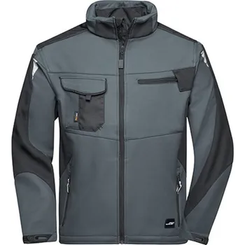 Pánská softshellová bunda James&Nicholson Pánská softshellová bunda JN844 Carbon-Black 3XL
