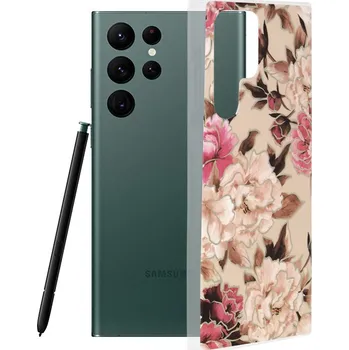 Pouzdro na mobilní telefon Kryt Samsung Galaxy S22 Ultra Techsuit - Marble Series - Mary Berry Nude