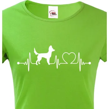 Dámské tričko Dámské tričko Ruský toy teriér tep, Barva Zelená, Velikost S, Canvas Dámské tričko s krátkým rukávem 1658