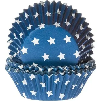 Krabice na pečivo Wilton HoM cukrářské košíčky - hvězda - modré - 50ks