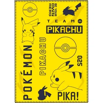 Dětská deka NEW IMPORT Fleecová / fleece deka Pokémon Pikachu žlutá 100x140