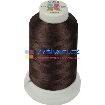 Nit vyšívací nit hnědá C080 návin 1000m viskóza nitě - počet kusů: 1 kón návin 1000m 36,30 Kč s DPH za kón při nákupu balení 10 kusů