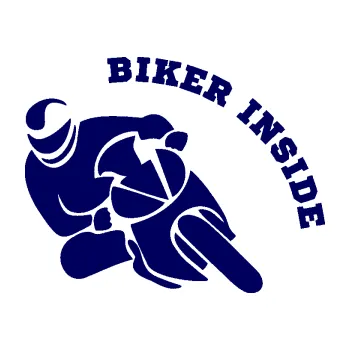 Samolepící dekorace SAMOLEPKA Biker inside 002 levá motorkář (23 - tmavě modrá) NA AUTO, NÁLEPKA, FÓLIE, POLEP, TUNING, VLASTNÍ TEXT, TISK, AUTOSAMOLEPKY.cz, POLEPY, OBRÁZEK, LOGO, SAMOLEPKY