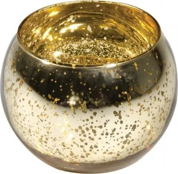 Svícen CHAKS Skleněný svícen na čajovou svíčku 10 x 8 cm metalický/zlatý