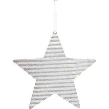 Vánoční dekorace Kovová vánoční hvězda na zavěšení průměr 20 cm STAR House Doctor - stříbrná