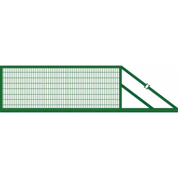 Samonosná posuvná brána – výplň svařovaný panel 2D, výška 180x400 cm, zelená