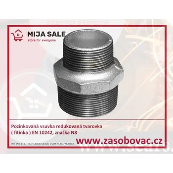 Fitinka 245 MM - 3/4"x 1/2" - Pozinkovaná vsuvka redukovaná tvarovka ( fitinka ) EN 10242, zn. N8