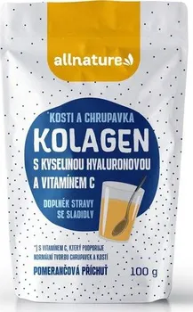 Allnature Kolagen s kyselinou hyaluronovou a vitamínem C pomeranč 100 g