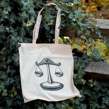 Nákupní taška Bavlněná taška, potištěna originální kresbou od Alči, znamení Váhy