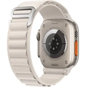 Řemínek na hodinky Řemínek pro Apple Watch Ultra 49mm / 45mm / 44mm / 42mm - nylonový / kovová spona - bílý