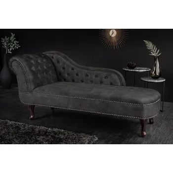 Sedací souprava Designová lenoška Chesterfield 170 cm šedý samet