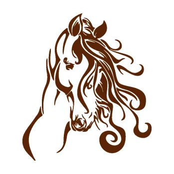 Samolepící dekorace Kůň 094 pravá (15 - hnědá) SAMOLEPKA NA AUTO, NÁLEPKA, FÓLIE, POLEP, TUNING, VLASTNÍ TEXT, TISK, AUTOSAMOLEPKY.cz, POLEPY, OBRÁZEK, LOGO, 3D STICKERS