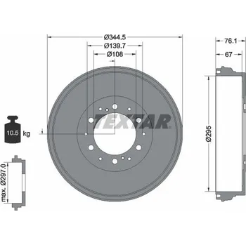Brzdový buben Brzdový buben TEXTAR 94038800