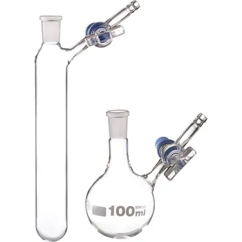 Baňka dle Schlenka, Typ: Kulová s postranním kohoutem se skleněným kladívkem, Objem [ml]: 25, NZ: 14/23