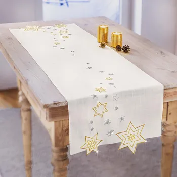 ubrus Běhoun na stůl 140 x 40 cm bílé Vánoce