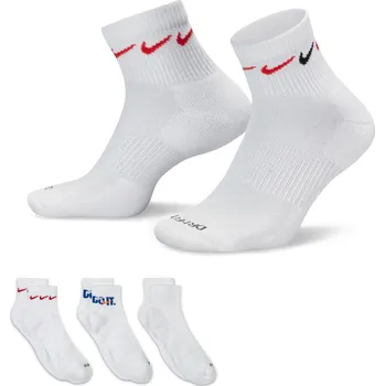 Pánské ponožky Pánské kotníkové bavlněné ponožky Nike EVERYDAY PLUS CUSHIONED (3 PAIRS) bílé DH3827-902 - XL | UK 10,5 | US 11,5