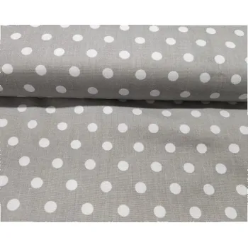 Plátno bavlněné, šedé puntíky, metráž, látky