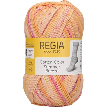 Příze Regia 4-Ply Cotton Color 2474 Sun kiss (Ponožková příze bavlněná Regia 4-Ply Sun kiss Cotton Color )