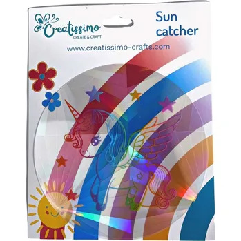 Okenní dekorace Creatissimo - Lapač slunce holografický s motivem Jednorožce 14 cm