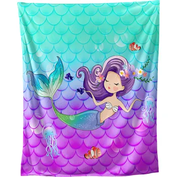 deka Excellent Mikroplyšová hřejivá deka 150x200 cm - Mořská panna/Šupiny