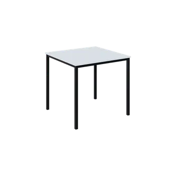 Jídelní stůl JPT 80 jídelní stůl, kovová podnož černá, deska 18 mm, 800x800 mm, bílá