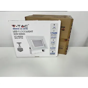 V-TAC Bílý LED reflektor 200W, 3+2ks zdarma Studená bílá 6000 - 6500K