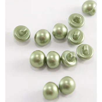 Knoflík Knoflík perlička se spodním přišitím - khaki perleťová - průměr 0,9 cm