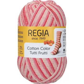 Příze Regia 4-Ply Cotton Color 02420 Jahoda (Ponožková pžíze bavlněná Regia 4-Ply Cotton Color Strawberry Color)
