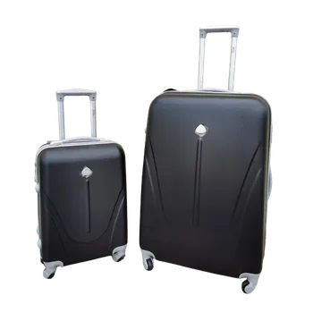 Cestovní skořepinové kufry sada 2ks, černá barva - jemně odřený