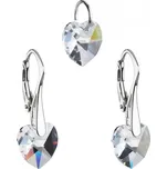 Sada šperků s krystaly Swarovski náušnice a přívěsek bílá srdce 39003.1