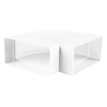 Vzduchotechnické potrubí Oblouky VentilaPlast Průměr [mm]: Ø 55x110, Stupně: 90°, Zahnutí: Horizontální z plastu