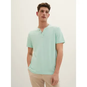 Pánské tričko TOM TAILOR PÁNSKÉ HENLEY TRIKO S KRÁTKÝM RUKÁVEM - MINT L