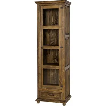 Knihovna Vitrína z masivního dřeva VIT 16 selská - K16 antická bílá