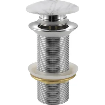 BLOK umyvadlová výpust 5/4“, click-clack, zátka bílá carrara, mat