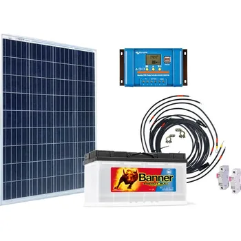 solární set Solární sestava Victron Energy 130Wp, baterie Banner 100Ah