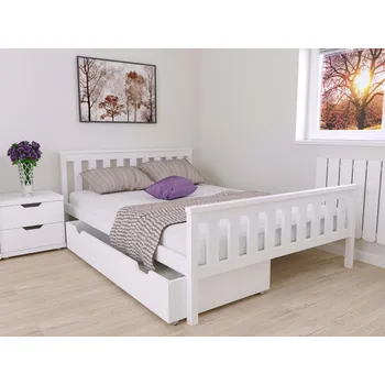 Postel Postel Agata 120x200 cm - BÍLÁ + matrace Optimal 15 cm + rošt ZDARMA