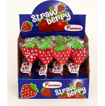 Bonbon Lízátko FENOMEN STRAWBERRY - JAHODA 36 g - ovocné lízátko (balení 24 ks) - VÝPRODEJ !!! DMT: 12\2023 - SUPER CENA!!! (1 ks = 5,- Kč) (ovocné lízátko JAHODA / balení 24 ks)
