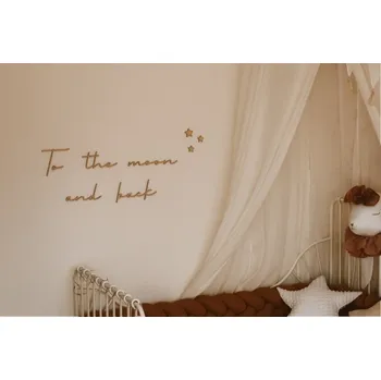 Party dekorace Dřevěný dekorační nápis - To the moon and back