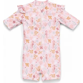 Kojenecké plavky LITTLE DUTCH plavky krátký rukáv Ocean Dreams Pink vel. 62/68 cm