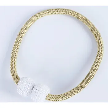 Elegantní perleťová spona na záclony s dekoračním efektem - Žlutá