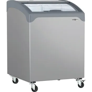 G.Gastro Gastro mrazák se skleněným víkem šedý 117 l