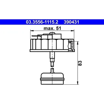 Přislušenství brzdového systému Uzávěr, nádrž brzdové kapaliny ATE 03.3556-1115.2
