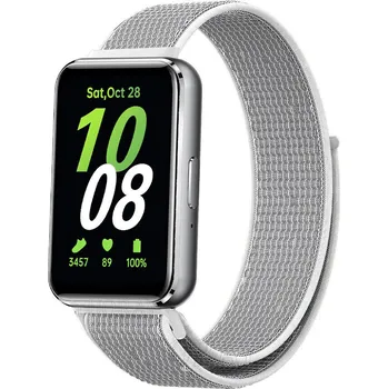 Příslušenství k chytrým hodinkám eses Nylonový řemínek pro Samsung Galaxy Fit 3 - Šedo bílý