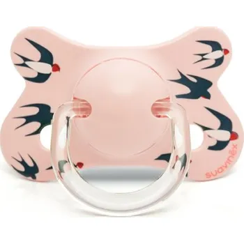 Suavinex Šidítko Fusion anatomické silikon 4-18 m růžové vlaštovky