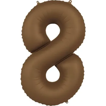 Balónek Foliová číslice - saténově hnědá 8 - 86 cm