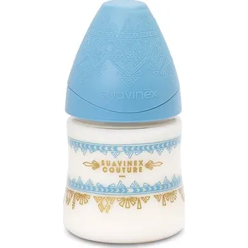 Kojenecká láhev Suavinex Láhev Premium Couture 150 ml silikon světle modrá