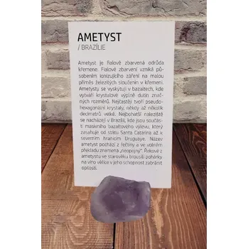 Minerál Ametyst s kartičkou – talisman klidu a duchovní ochrany